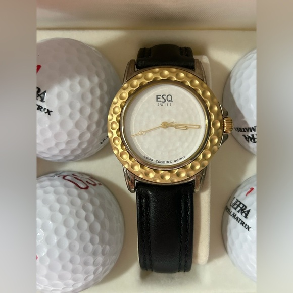 Movado ESQ Golf Watch Swiss Made Limited Collectors Edition With Balls And Box - Picture 6 of 8